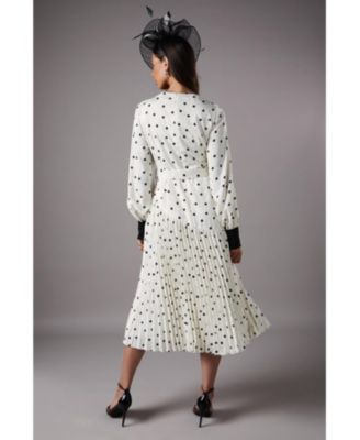 Long Sleeve Pleated Midi Dress