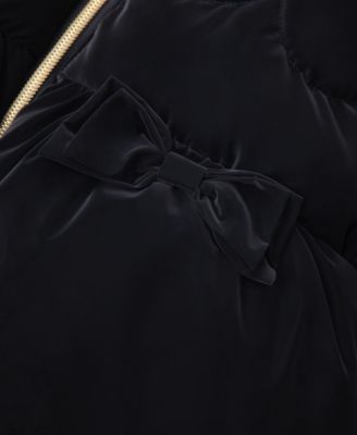 Toddler Girls Luxe Bow Puffer Coat