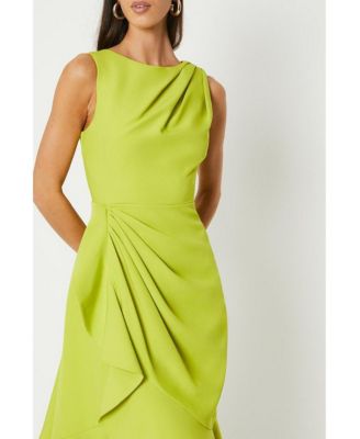 Women's Crepe Ruffle Low Back Dress