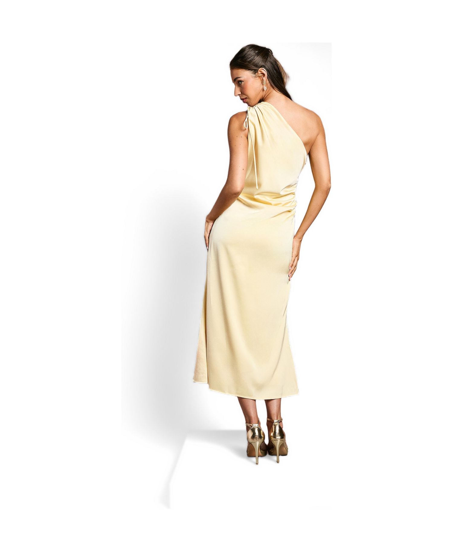 Women's One Shoulder Satin Bridesmaids Dress