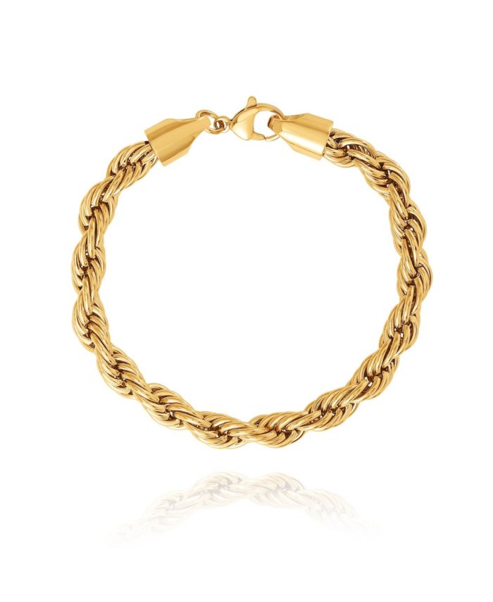 Lucky Brand Mens Gold-Tone Rope Chain Bracelet — 9'' Chain