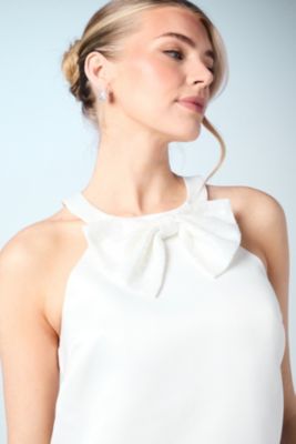 Women's Sequin Bow Shift Bridal Mini Dress