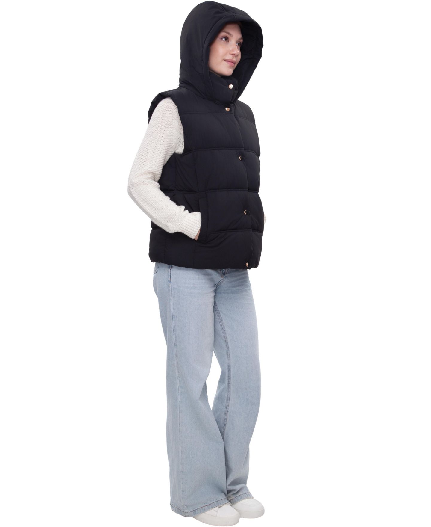Женский жилет Rokka&Rolla Midweight Puffer Vest, цвет: Чёрный — фото 5