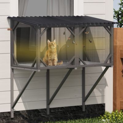 43.3 Outdoor Cat Window Box with Bug Proof Net