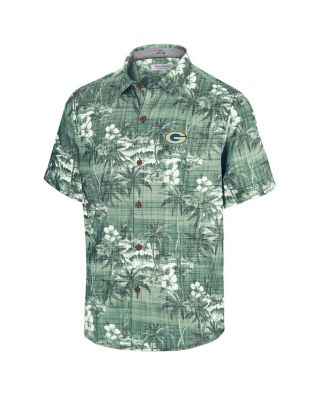 Men's Green Bay Packers Coconut Point Isla Palmetto Camp Button-Up Shirt