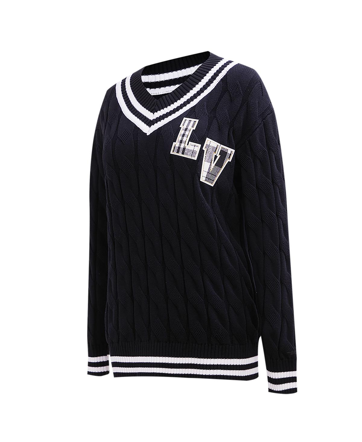 Pro Standard Women's Black Las Vegas Raiders Prep V-neck Pullover Sweater In Black