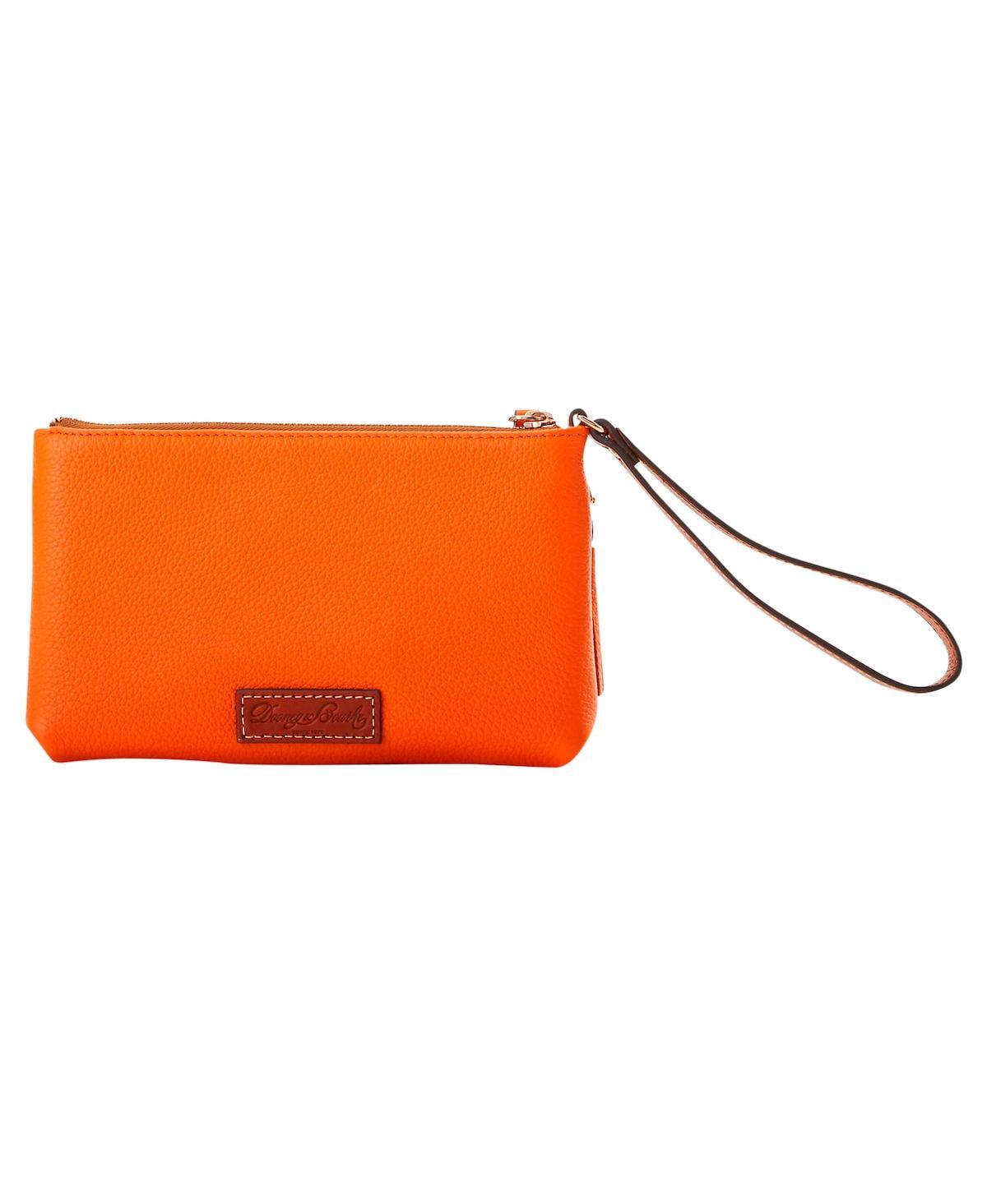 Dooney & Bourke Clemson Tigers Infield Double-zip Wristlet In Orange
