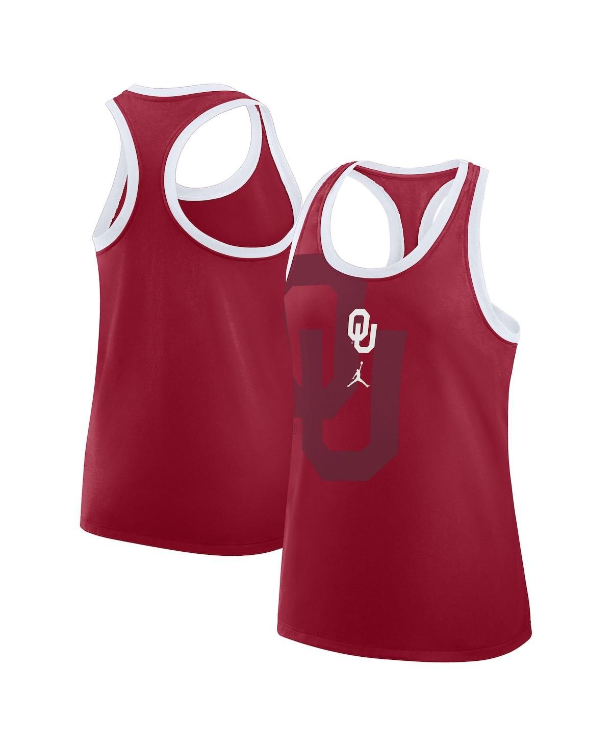 Jordan Women's Crimson Oklahoma Sooners Primetime Racerback Tri-blend Tank Top In Red