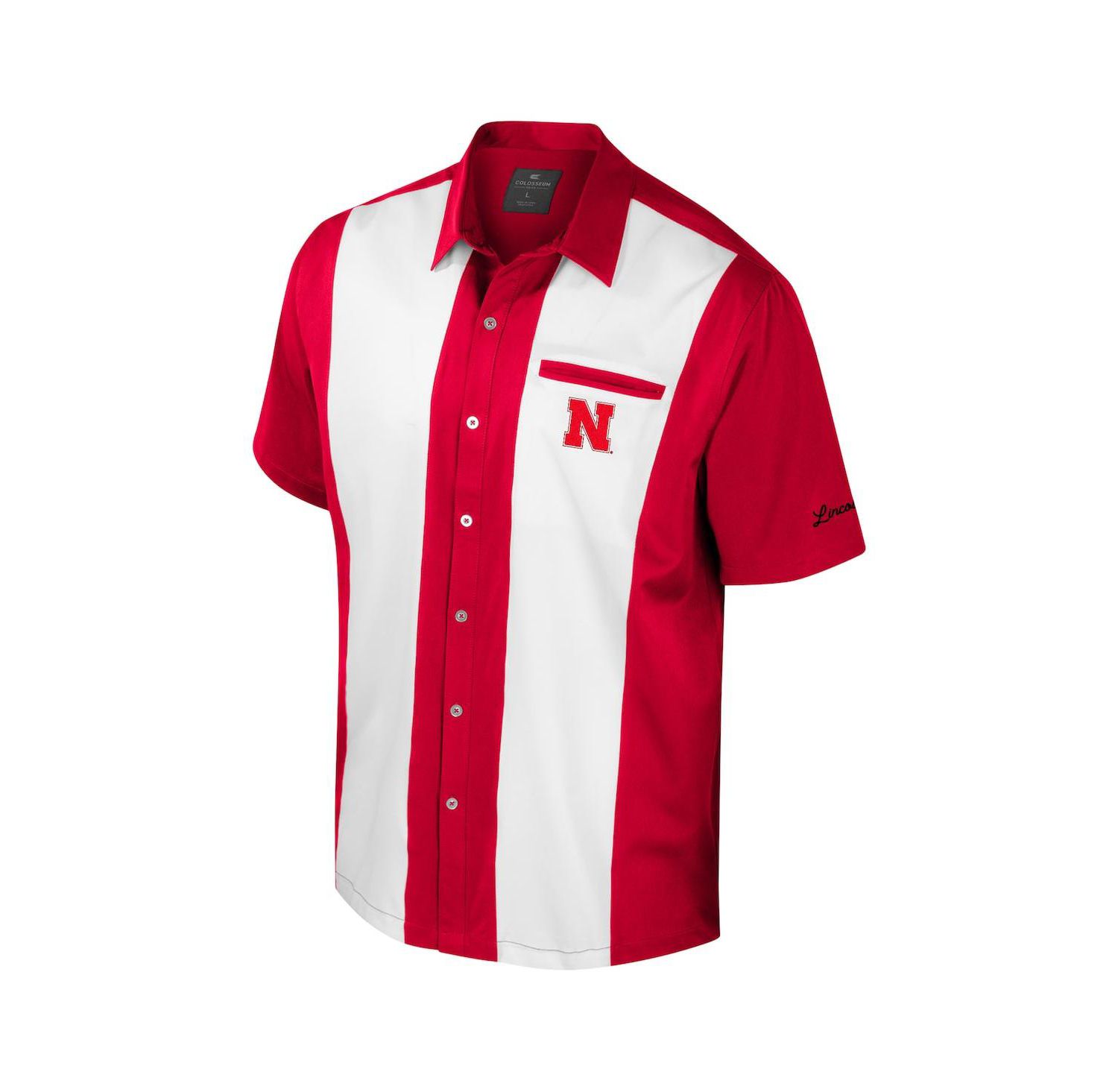 Men's Scarlet Nebraska Huskers Strike Bowling Button-Up Shirt