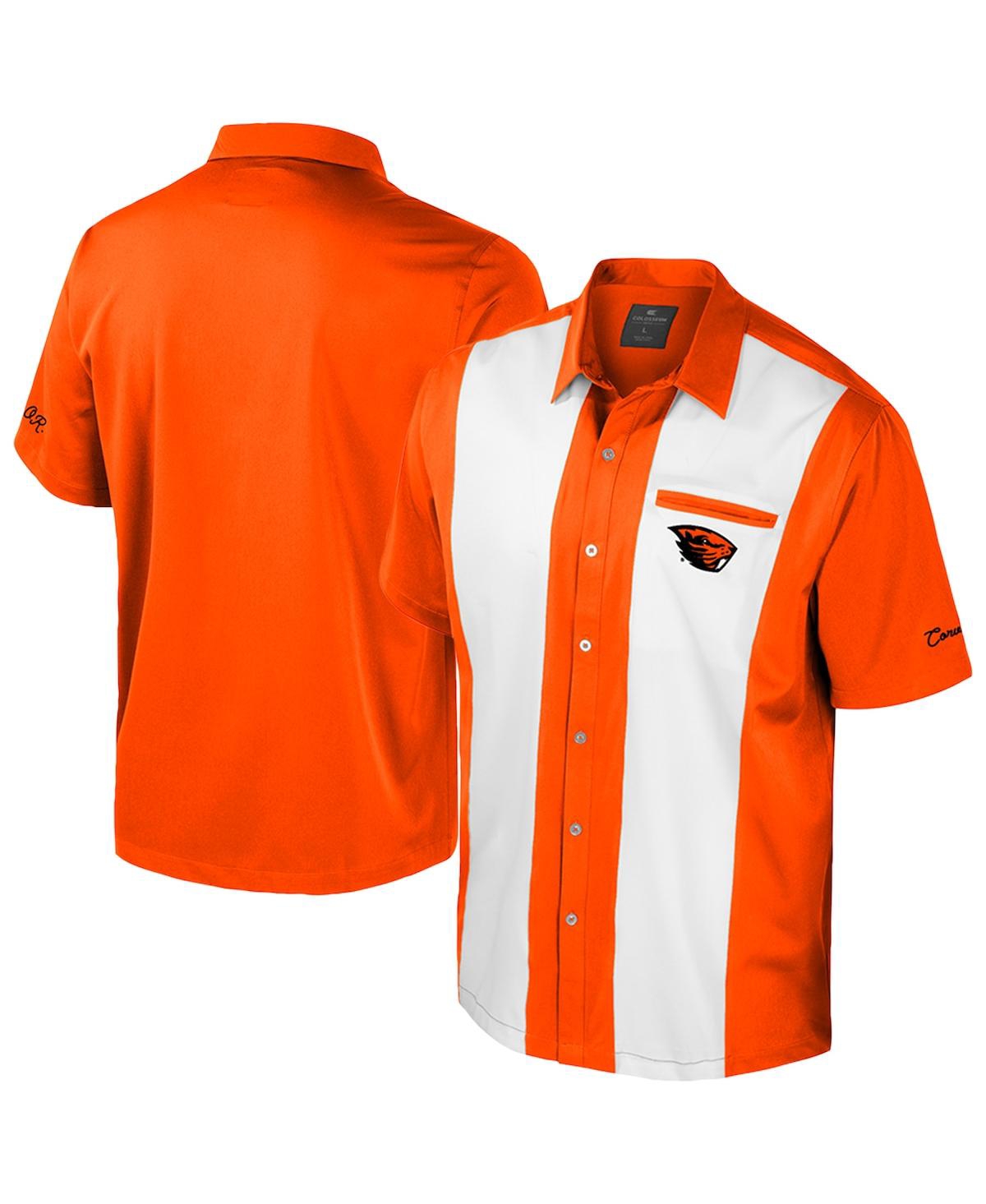Colosseum Men's Orange Oregon State Beavers Strike Bowling Button-up Shirt In Orange