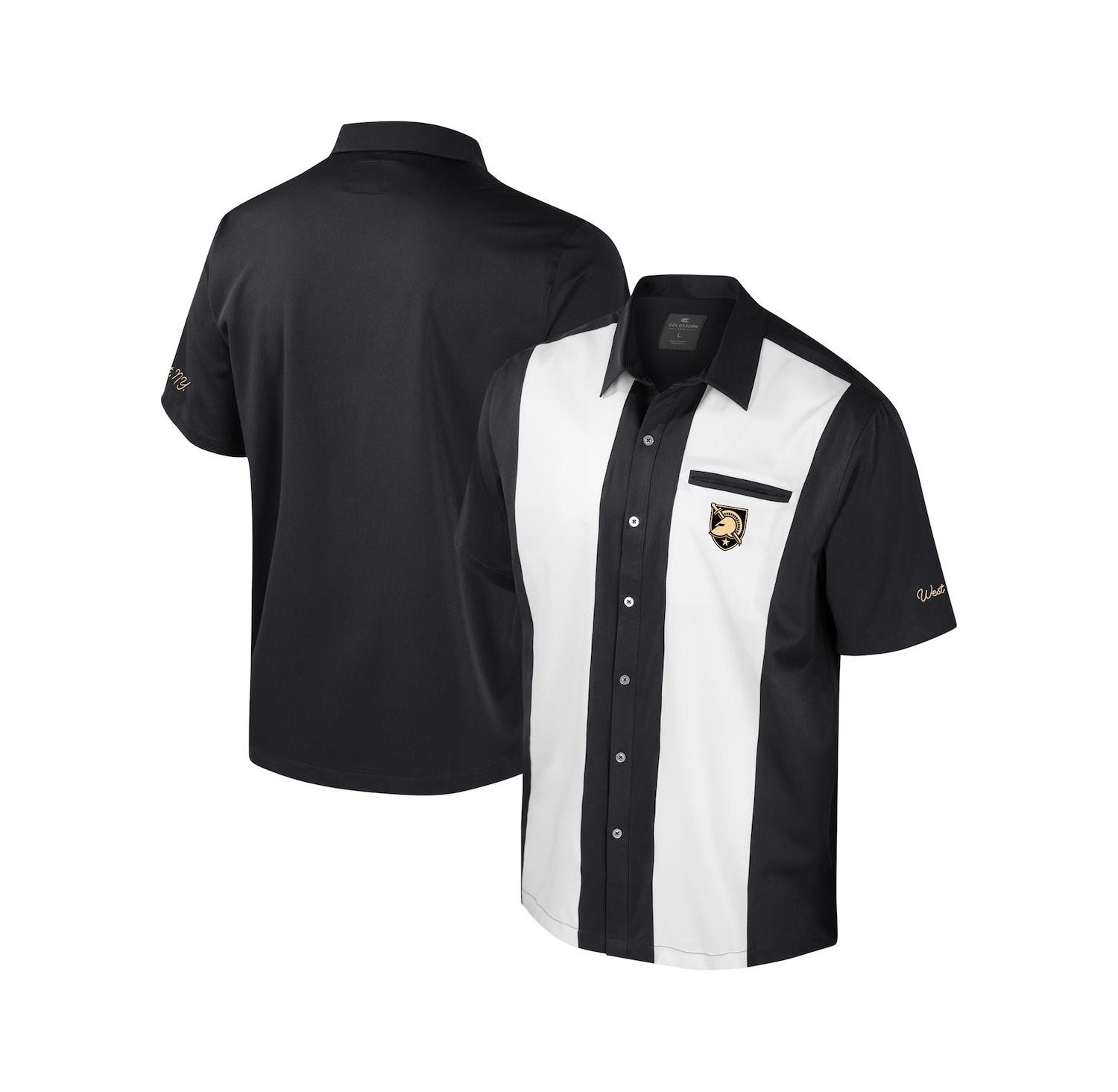 Men's Black Army Black Knights Strike Bowling Button-Up Shirt