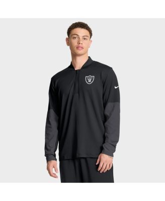 Nike - Men's Black Las Vegas Raiders Sideline Feel The Pressure Performance Half-Zip Pullover