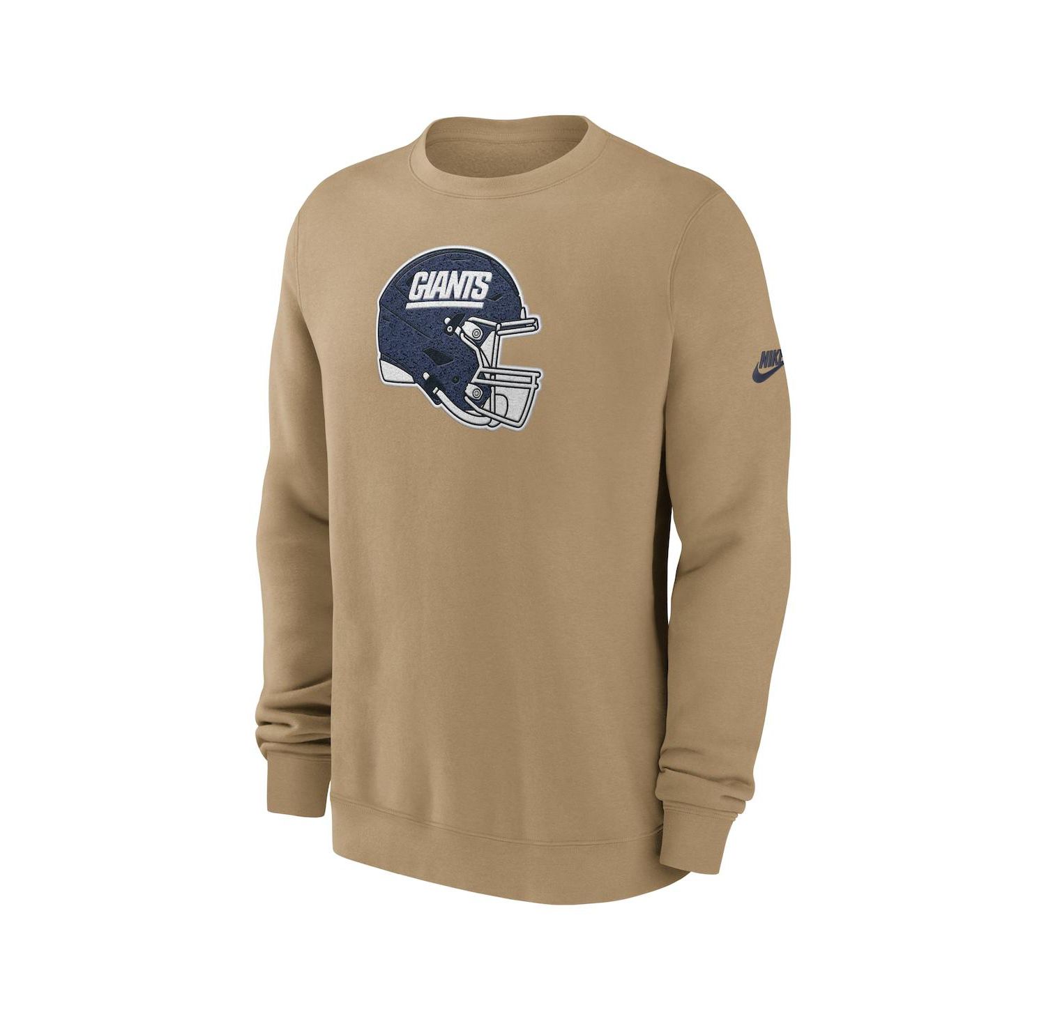Men's Tan New York Giants Swing Pass Rewind Club Pullover Sweatshirt
