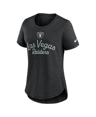 Women's Black Las Vegas Raiders Script Tri-Blend T-Shirt