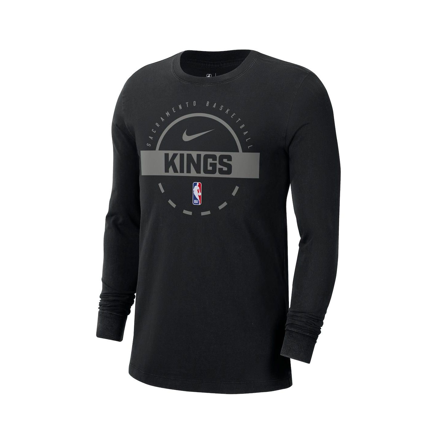 Мужская футболка Nike Black Sacramento Kings Authentic Long Sleeve Practice — фото 3