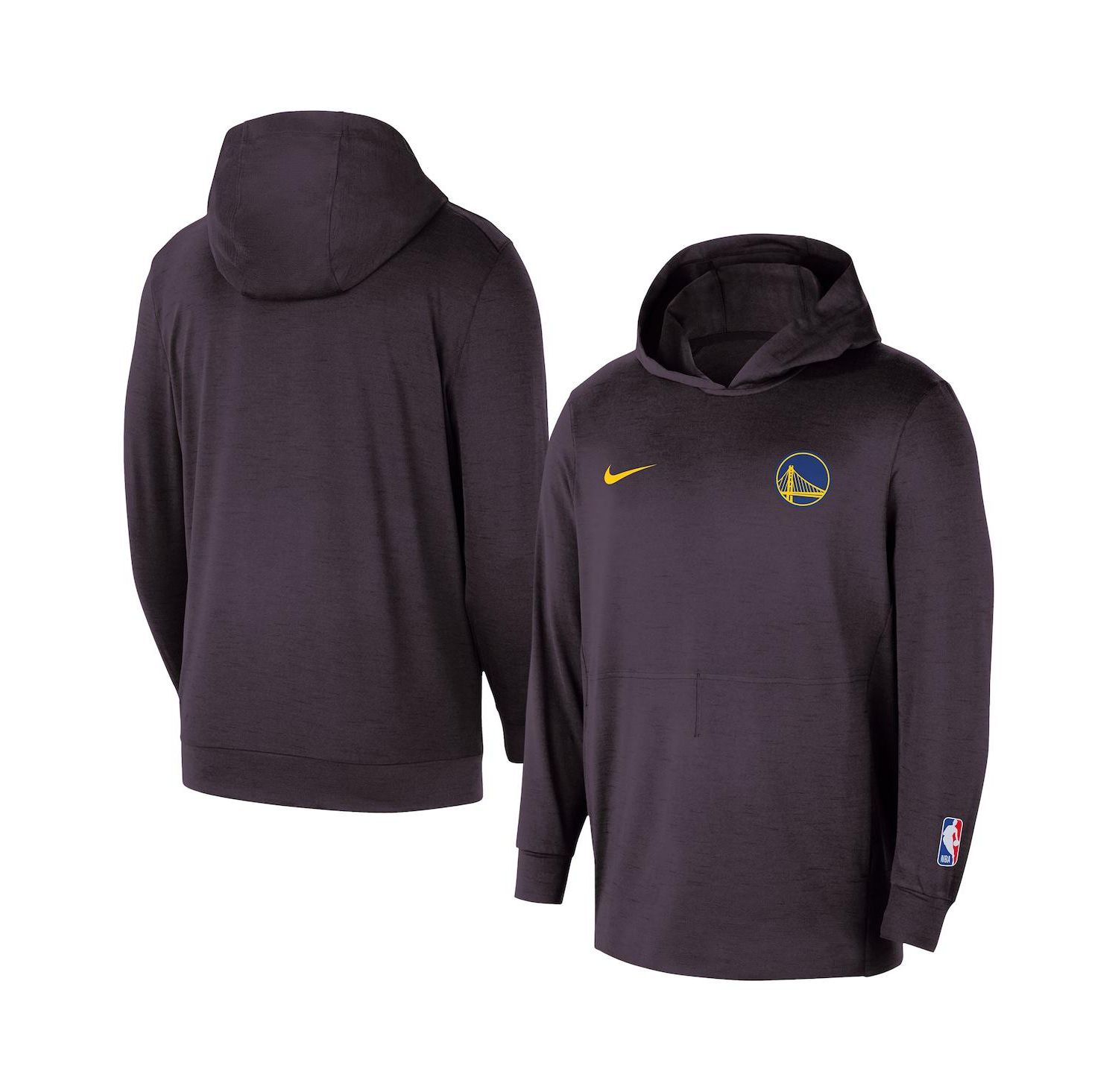 Men's Black Golden State Warriors Authentic Practice Yoga Restore Pullover Hoodie