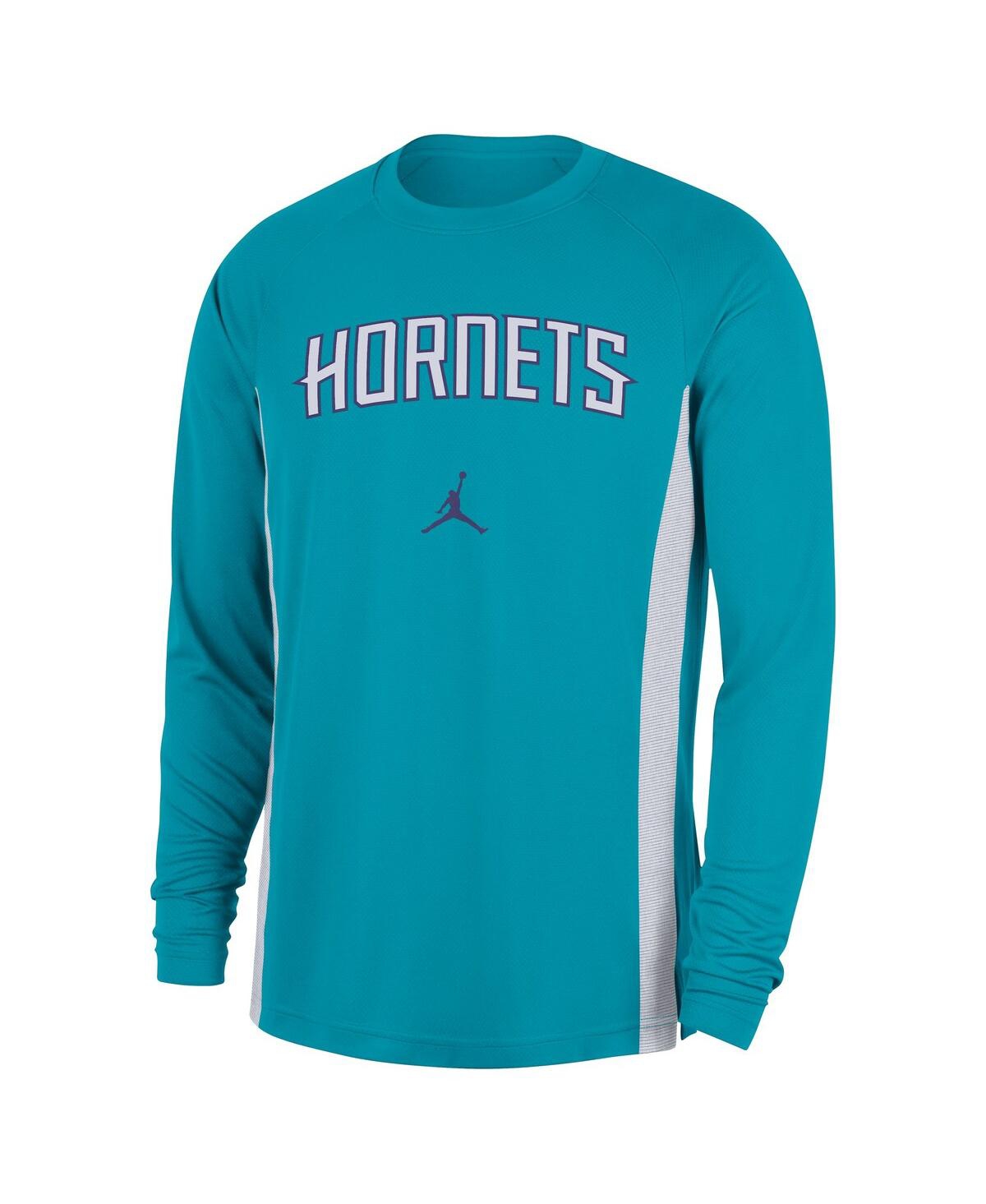 Jordan Men's Teal Charlotte Hornets 2025/26 Authentic Pre-game Legend Dri-fit Long Sleeve Shooting Shirt In Blue