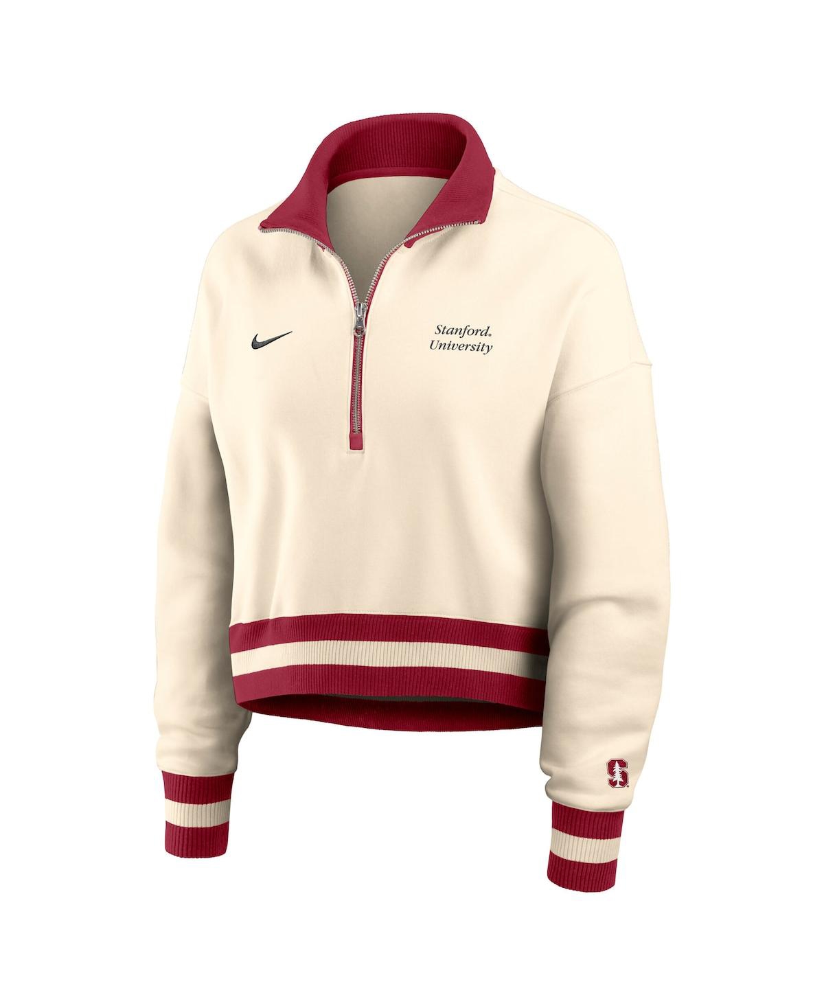 Nike Tan Stanford Cardinal Legacy Half-zip Sweatshirt In White