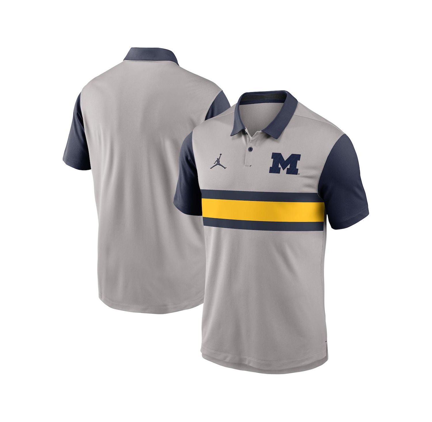 Men's Gray/Navy Michigan Wolverines Vapor Performance Polo Shirt