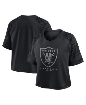 Fanatics - Women's Las Vegas Raiders Oversized Raglan V-Neck Blackout Fashion Jersey