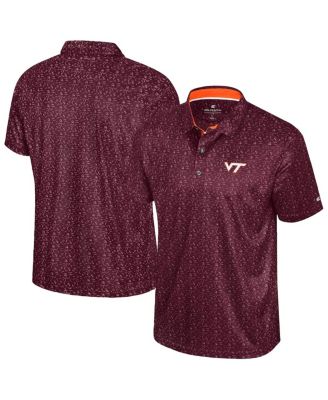 Colosseum - Men's Maroon Virginia Tech Hokies Football Print Polo Shirt