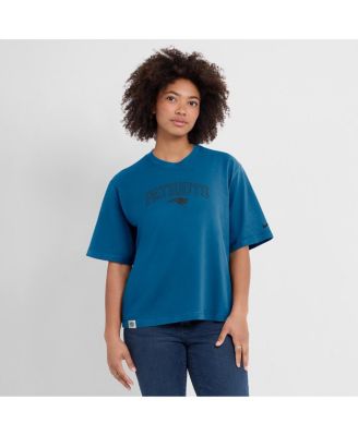 Women's Blue New England Patriots Glory Arch Boxy T-Shirt