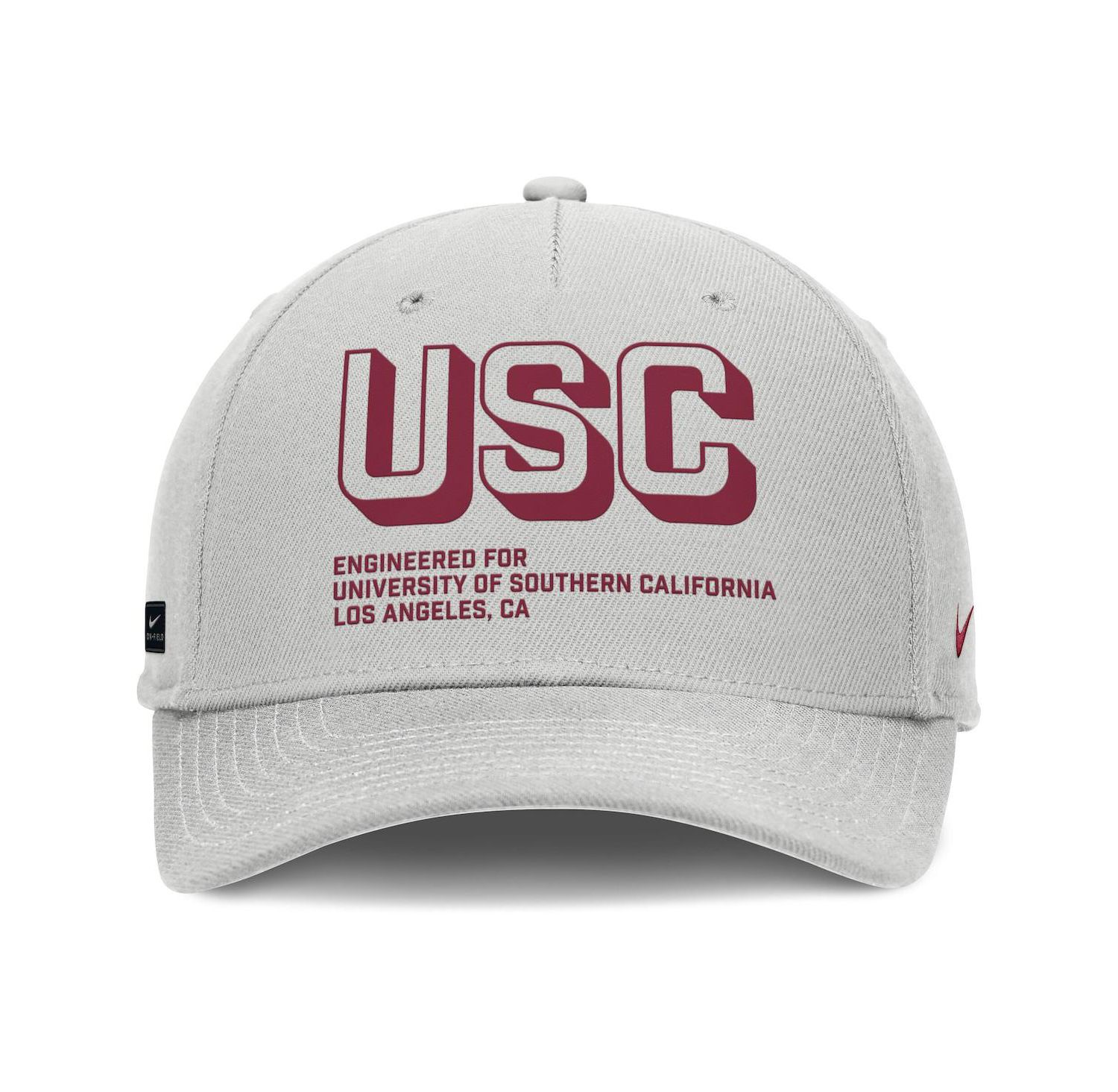 Men's Gray USC Trojans 2025 Sideline Dust Pinched Rise Adjustable Hat