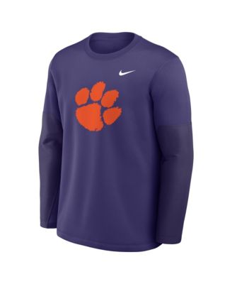 Men's Purple Clemson Tigers 2025 Sideline Coach Performance Long Sleeve T-Shirt