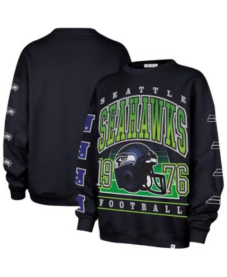 '47 Brand - Women's College Navy Seattle Seahawks Go Big Oversized Pullover Sweatshirt