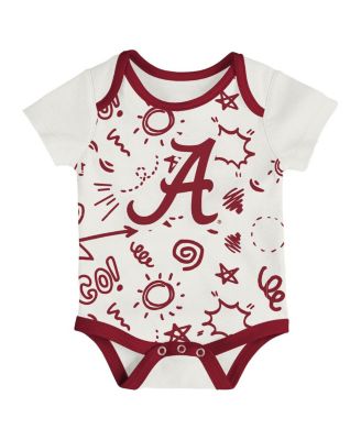 Baby Boys and Girls 3-Pack Alabama Crimson Tide All Day Play Bodysuit Set