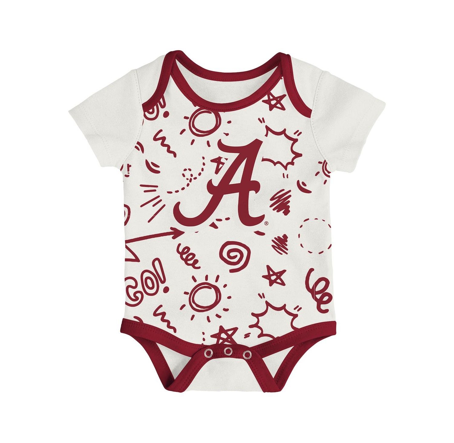 Baby Boys and Girls 3-Pack Alabama Crimson Tide All Day Play Bodysuit Set