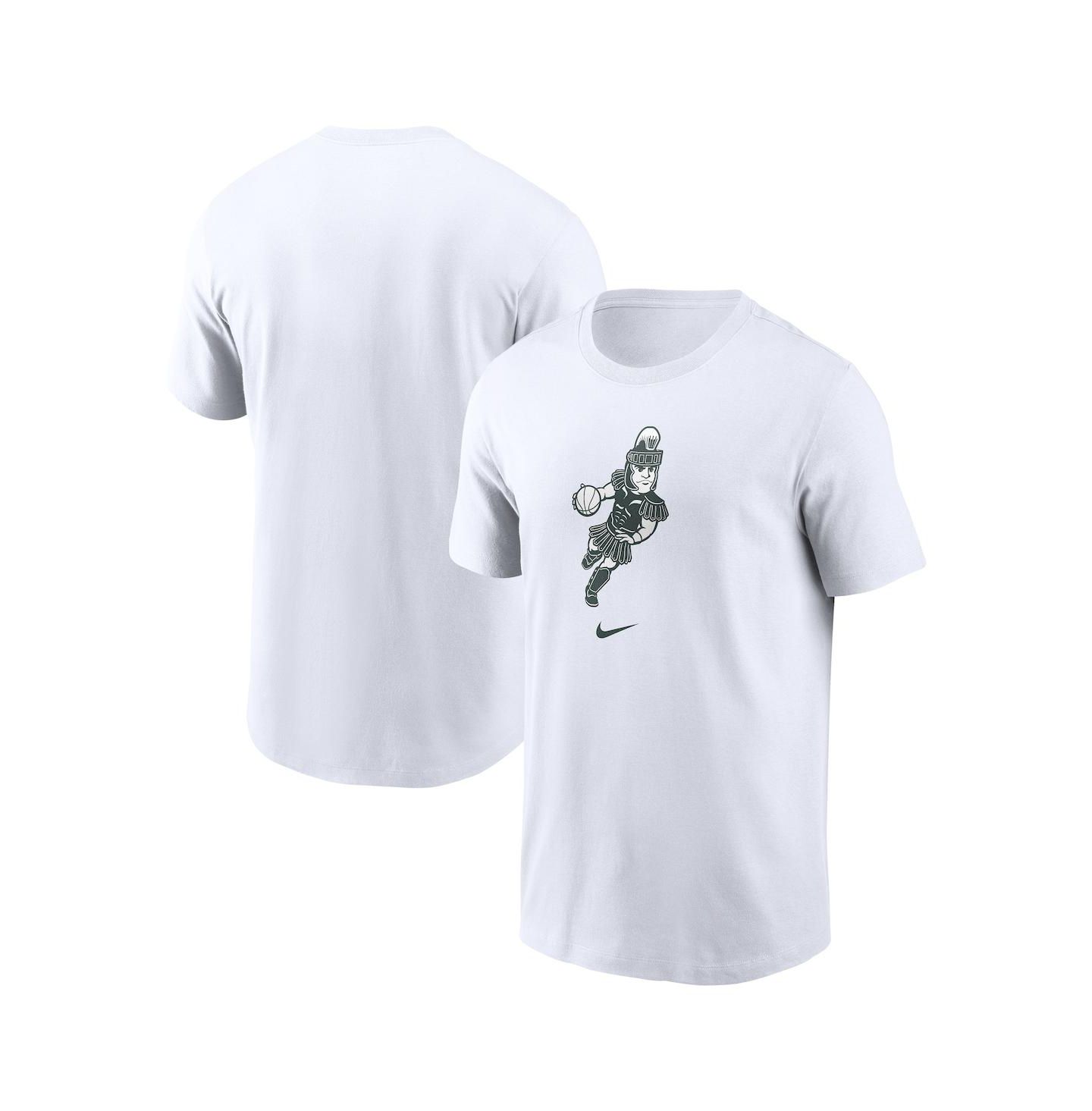 Мужская футболка Nike White Michigan State Spartans Basketball Sparty Sport — фото 1