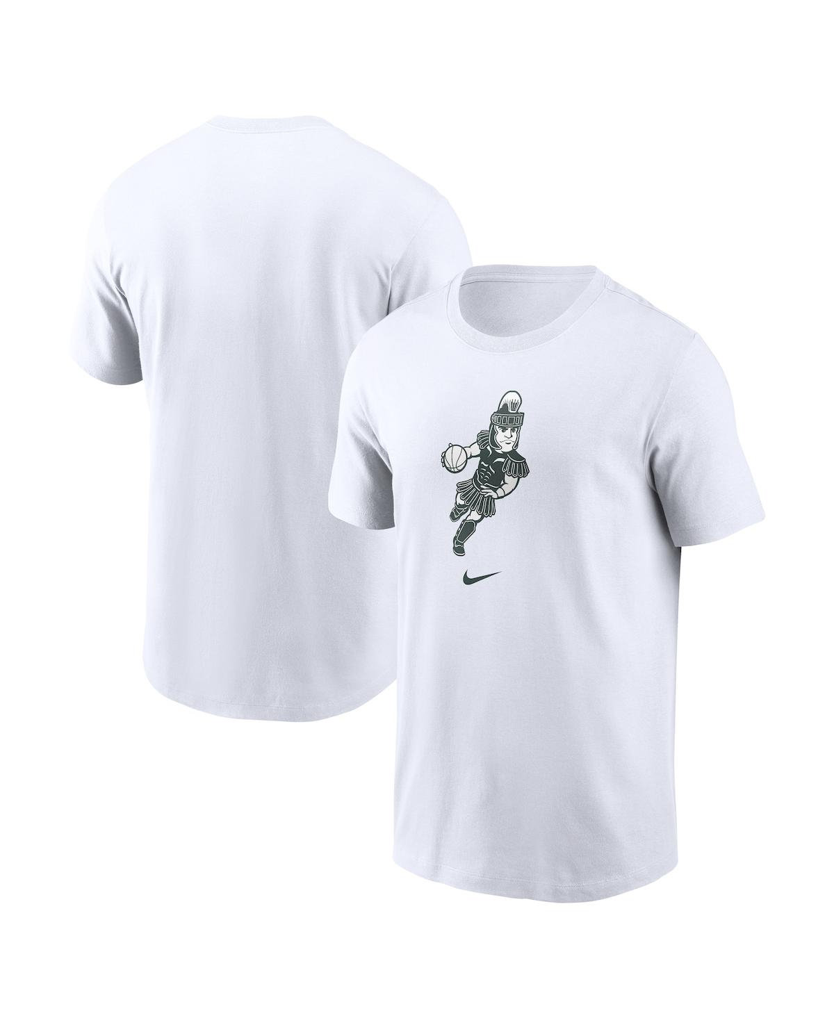 Nike Men's White Michigan State Spartans Basketball Sparty Sport T-shirt In White