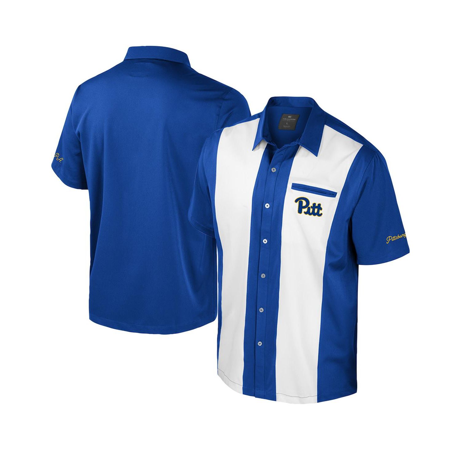 Men's Royal Pitt Panthers Strike Bowling Button-Up Shirt