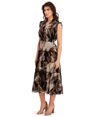 Women's Chiffon Printed Tier Dress