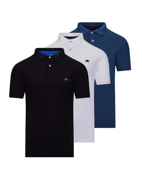 Мужские поло Raging Bull Multipack Polo Shirt, цвет: Чёрный / Белый