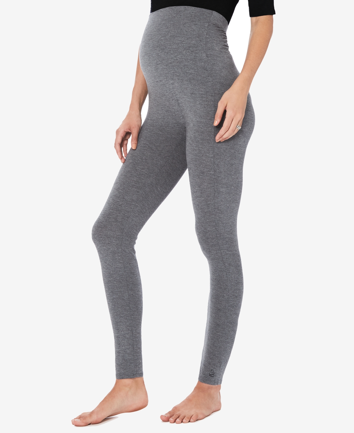 Cuddl Duds Petite Stretch Maternity Leggings In Gray