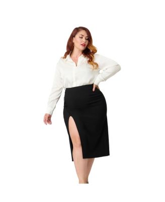 Plus Size Asymmetrical Pencil Skirt