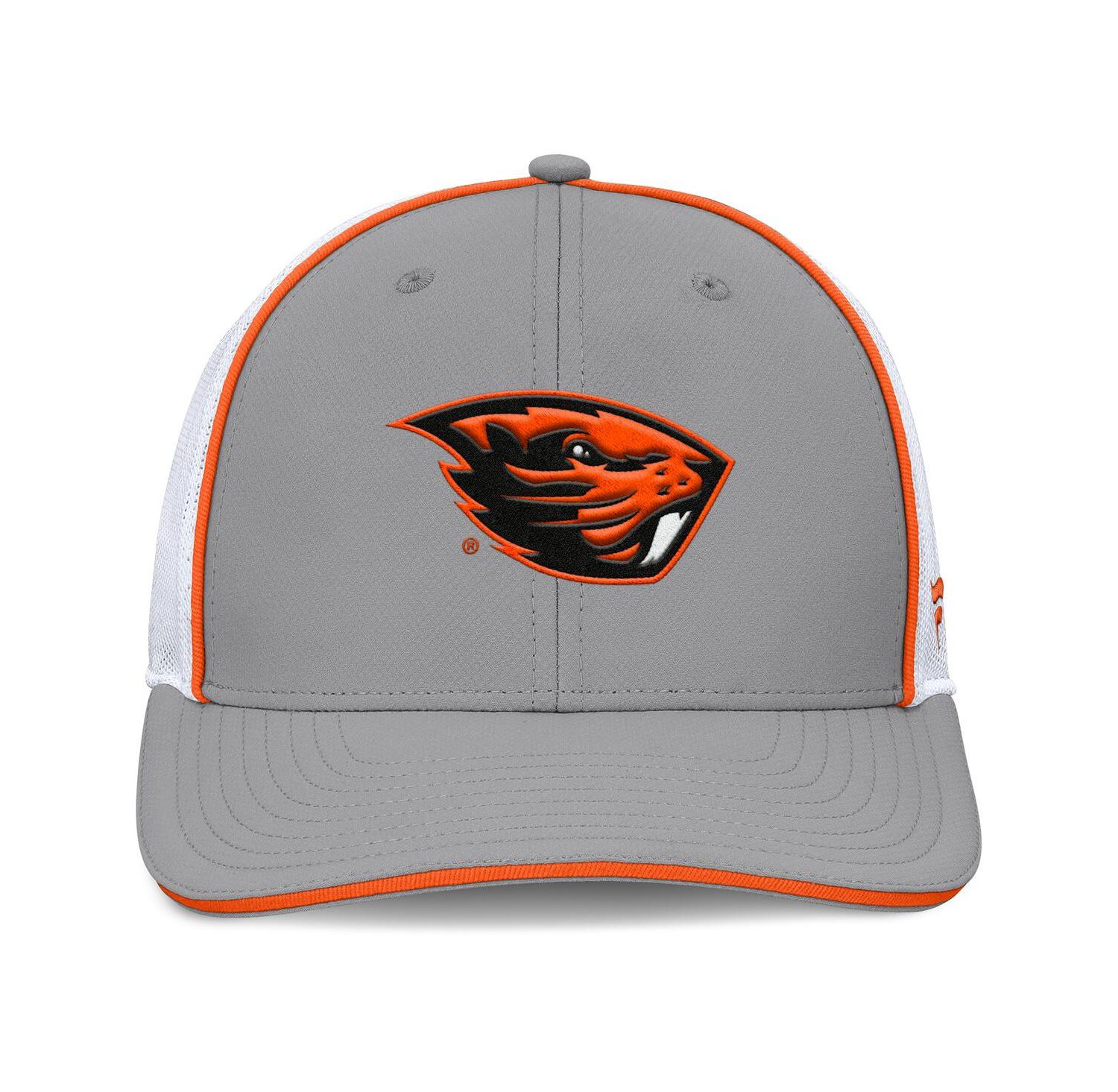 Men's Gray/White Oregon State Beavers Rapid Trucker Adjustable Hat