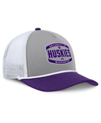 Men's Gray/Purple Washington Huskies Course Foam-Front Adjustable Trucker Hat