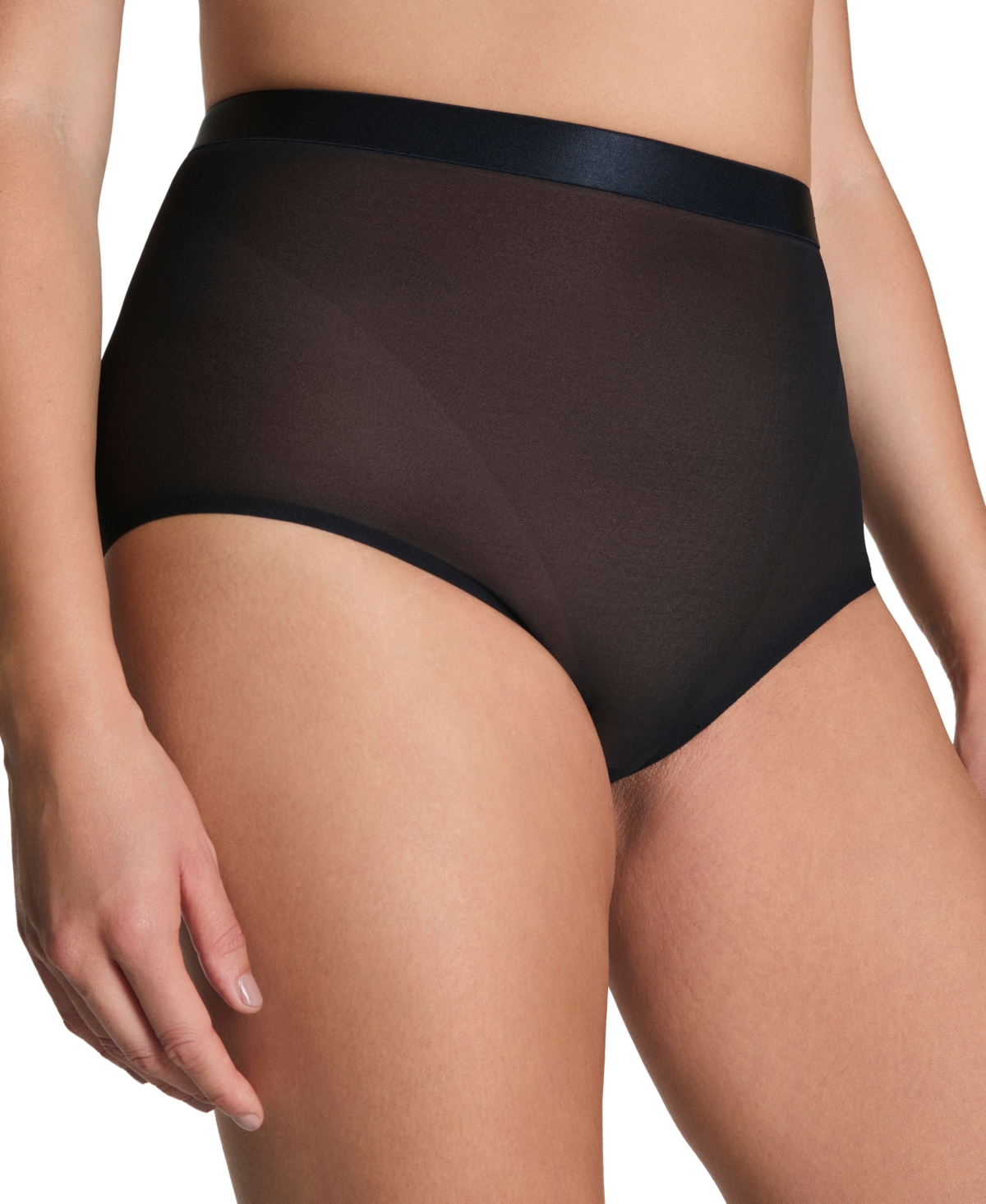 Spanx Women's Sheer Smoothing Hipster Brief Shapewear In Black