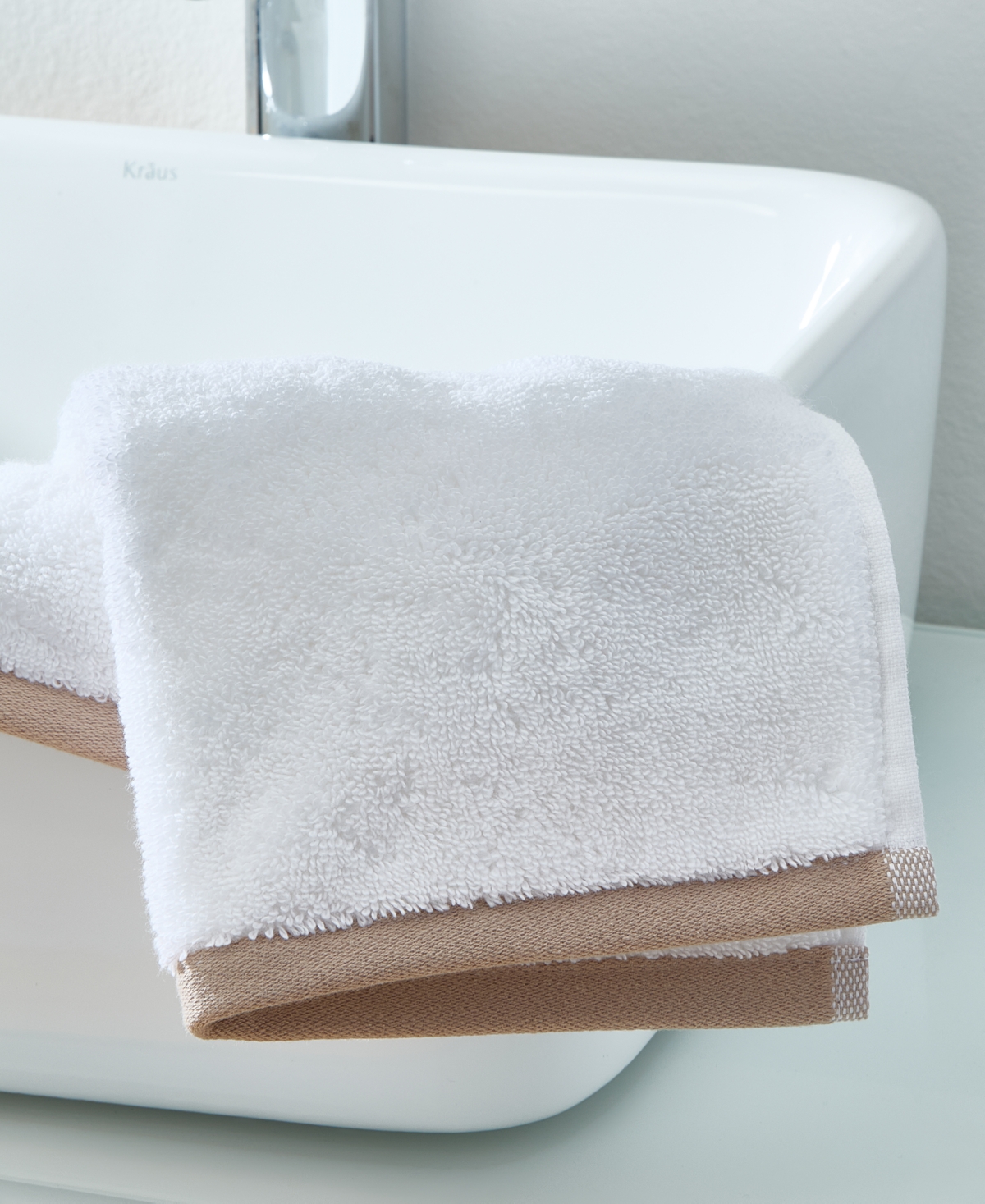 Hotel Collection Linea Cotton Washcloth, 13" X 13" In White