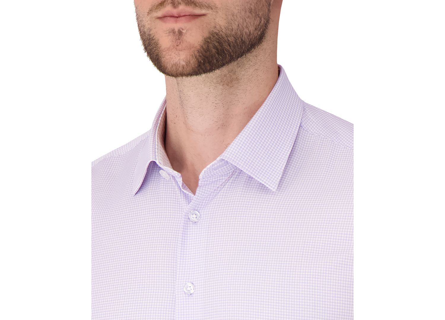 Men's Long Sleeve 4-Way Check Print Dress Shirt