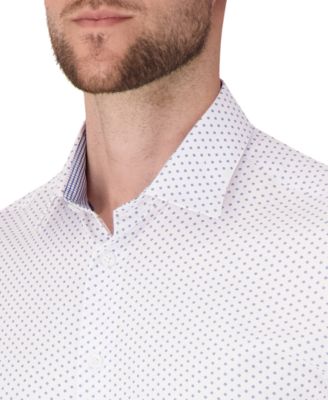 Men's Long Sleeve 4-Way Geo Print Dress Shirt