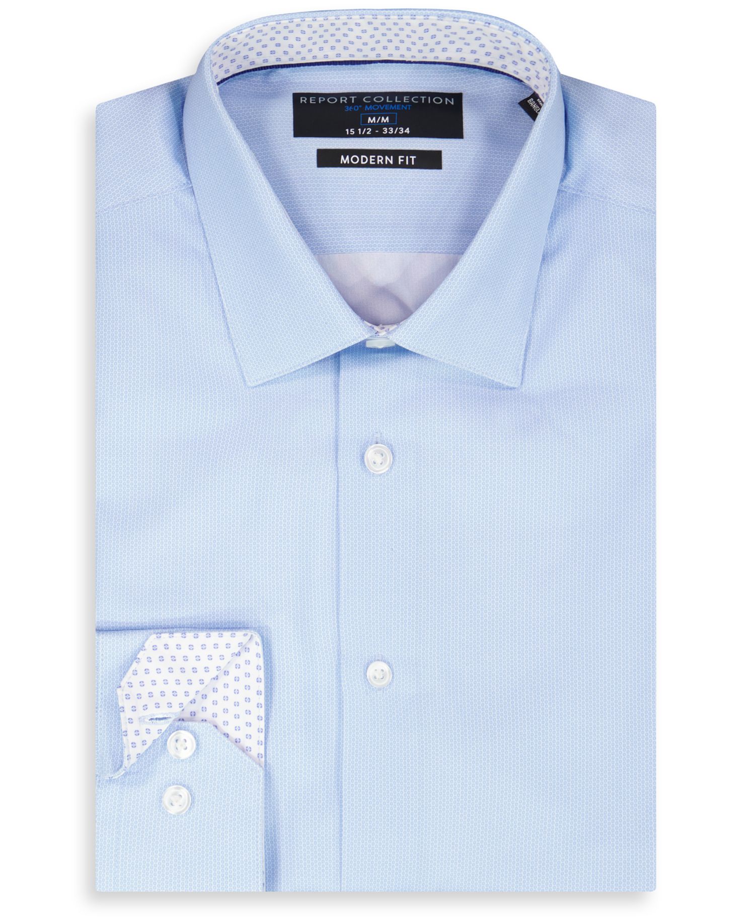 Men's Long Sleeve 4-Way Geo Print Dress Shirt