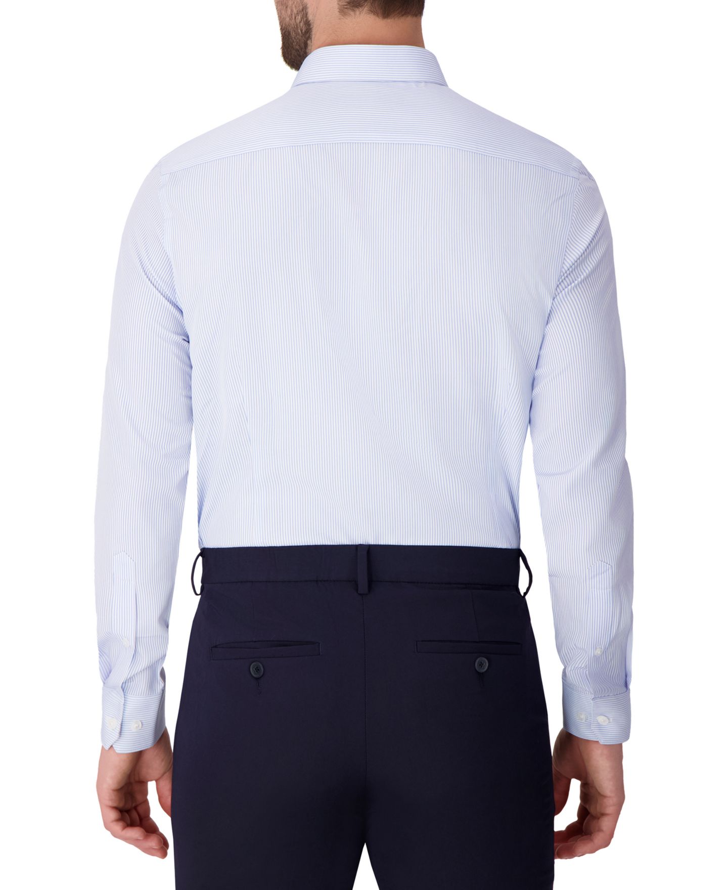 Мужская рубашка Report Collection Long Sleeve 4-Way Stripe Dress Shirt, цвет: Светлый синий — фото 2