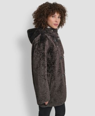 Petite Hooded Toggle Coat