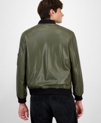 Men's Balamo Faux Leather Bomber Jacket