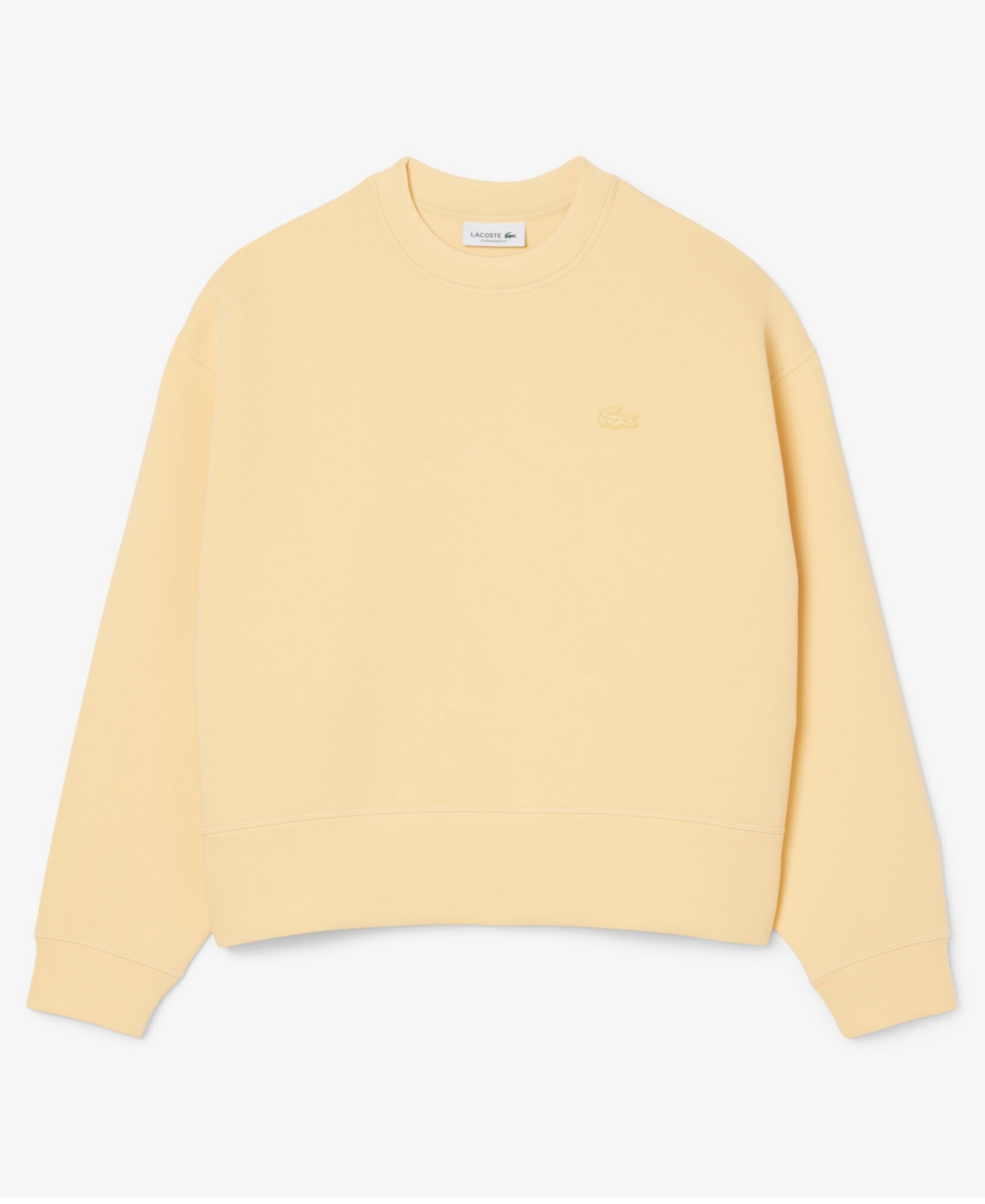 Lacoste Usa Women's Crewneck Logo Long-sleeve Sweatshirt In Yellow