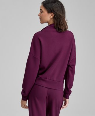 Petite Cozy Quarter-Zip Long Sleeve Top, Macy's Exclusive